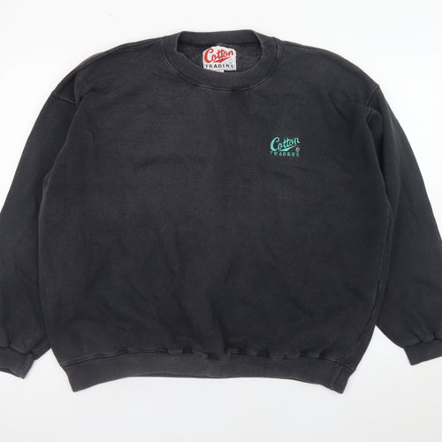 Cotton Traders Men's Black XL Crew Neck Pullover Sweatshirt