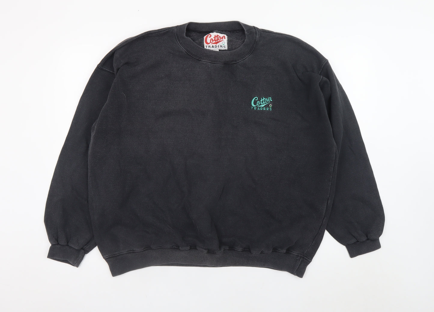 Cotton Traders Men's Black XL Crew Neck Pullover Sweatshirt