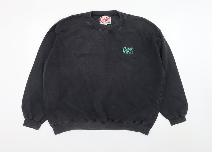 Cotton Traders Men's Black XL Crew Neck Pullover Sweatshirt