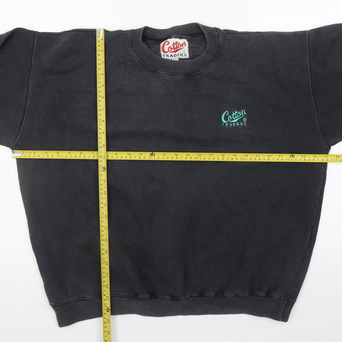 Cotton Traders Men's Black XL Crew Neck Pullover Sweatshirt