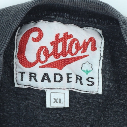 Cotton Traders Men's Black XL Crew Neck Pullover Sweatshirt