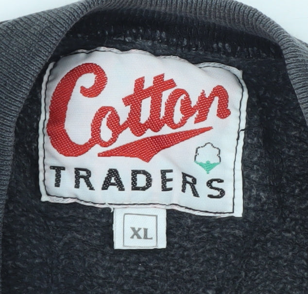 Cotton Traders Men's Black XL Crew Neck Pullover Sweatshirt