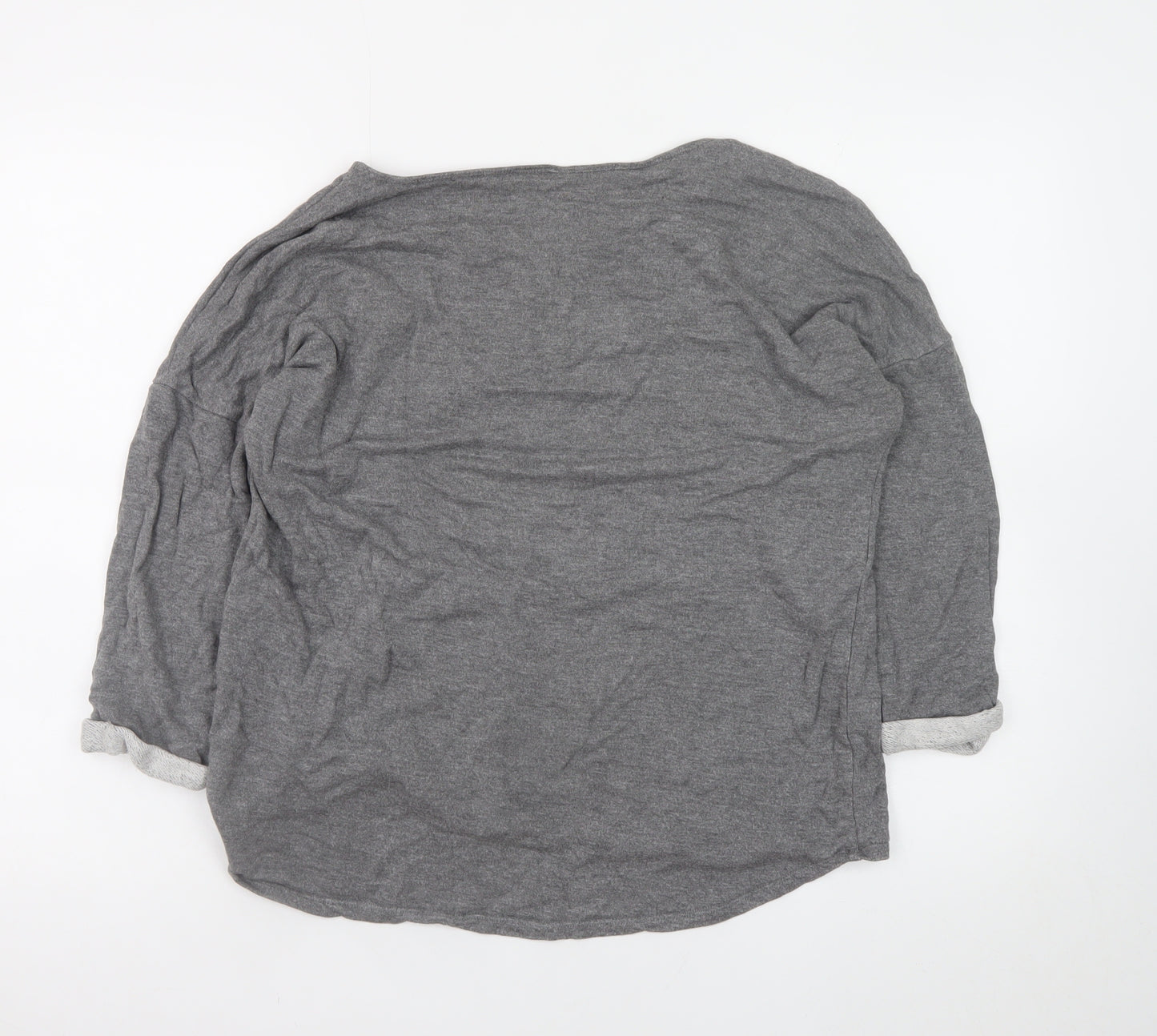 H&M Divided Women Grey Large Pullover Sweatshirt with Tiger Motif