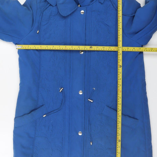 Bonmarché Women's Blue Hooded Parka Coat Size 12