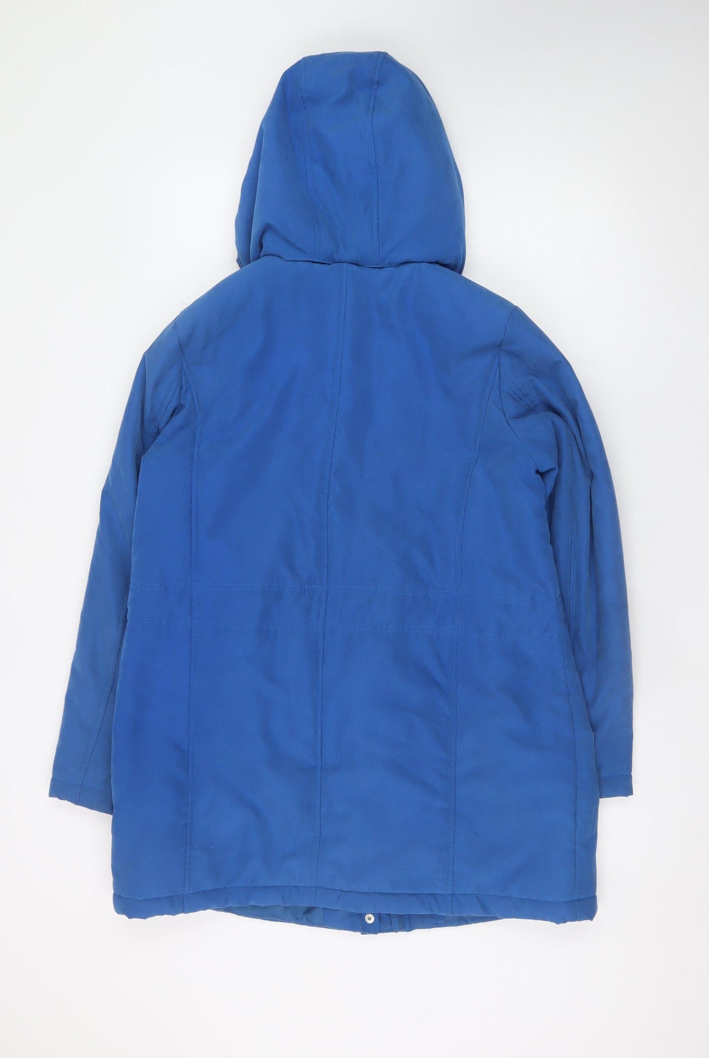 Bonmarché Women's Blue Hooded Parka Coat Size 12