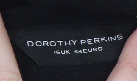 Dorothy Perkins Women Black Sequin V-Neck Jumper Size 16