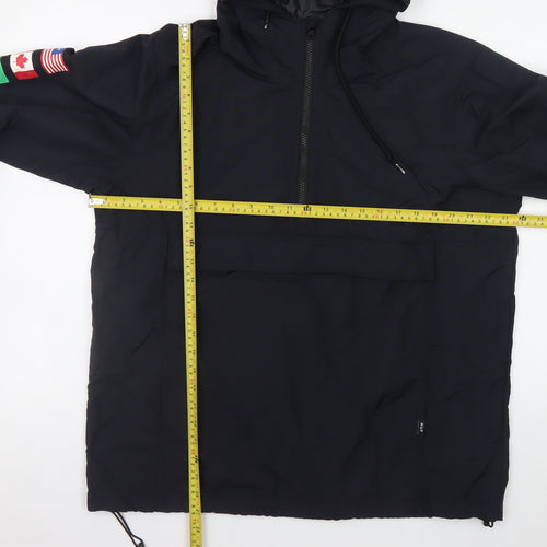HUF Men's Black Worldwide Hooded Anorak Jacket Size M Streetwear