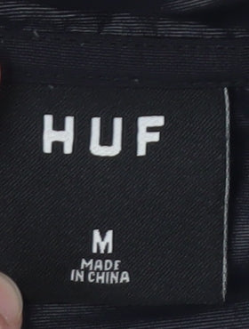 HUF Men's Black Worldwide Hooded Anorak Jacket Size M Streetwear
