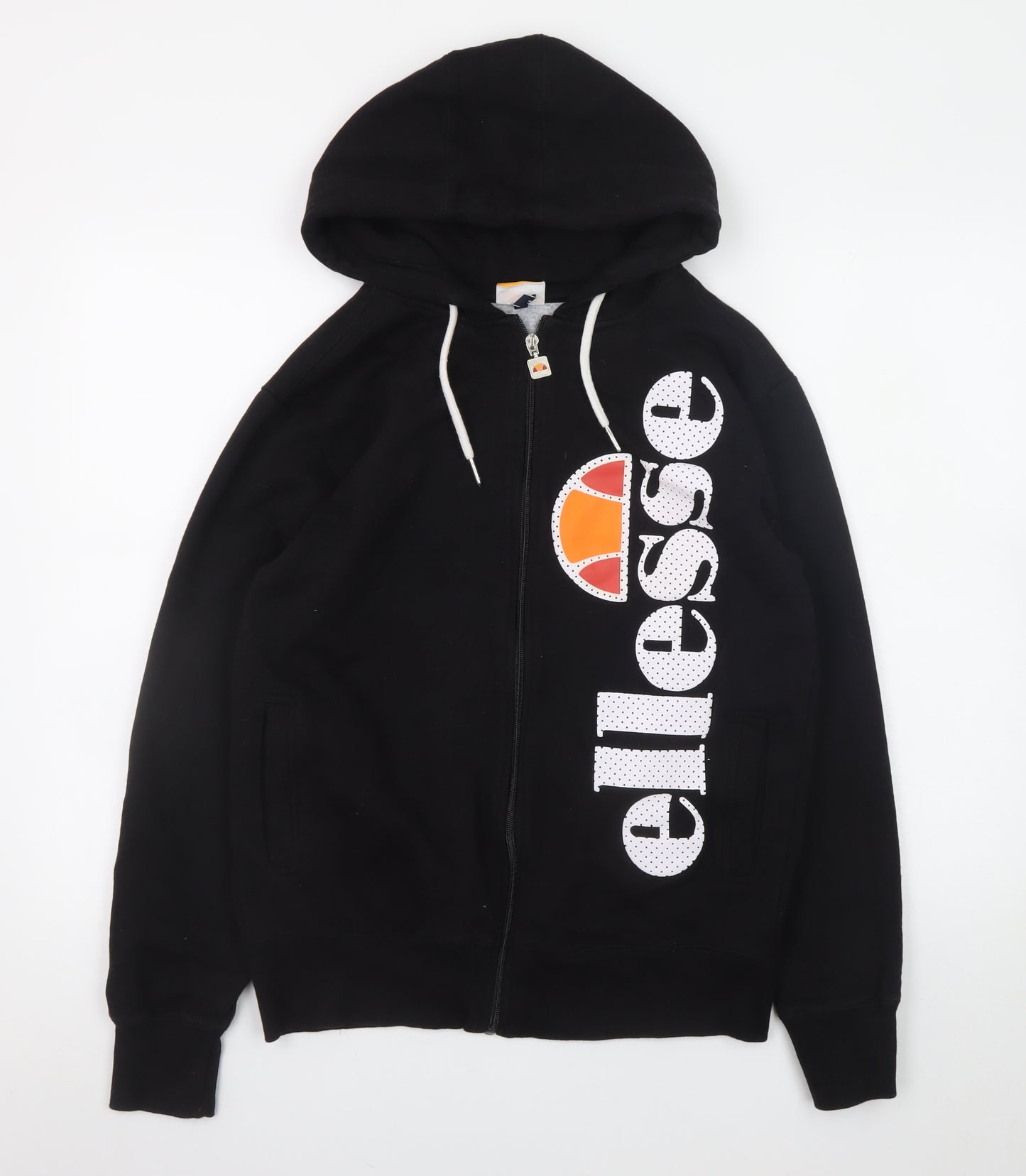 Ellesse Womens Black Full Zip Hoodie Medium Cotton Blend
