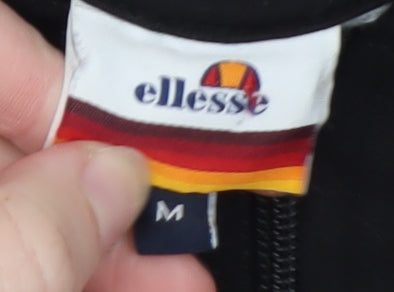 Ellesse Womens Black Full Zip Hoodie Medium Cotton Blend