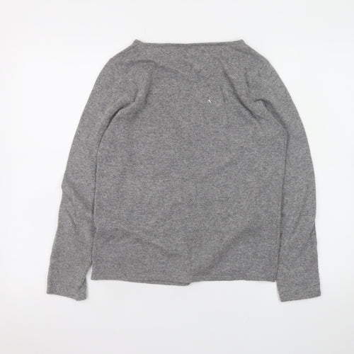 Bartolini Womens Grey Merino Wool Blend Beaded Pullover Jumper Size S
