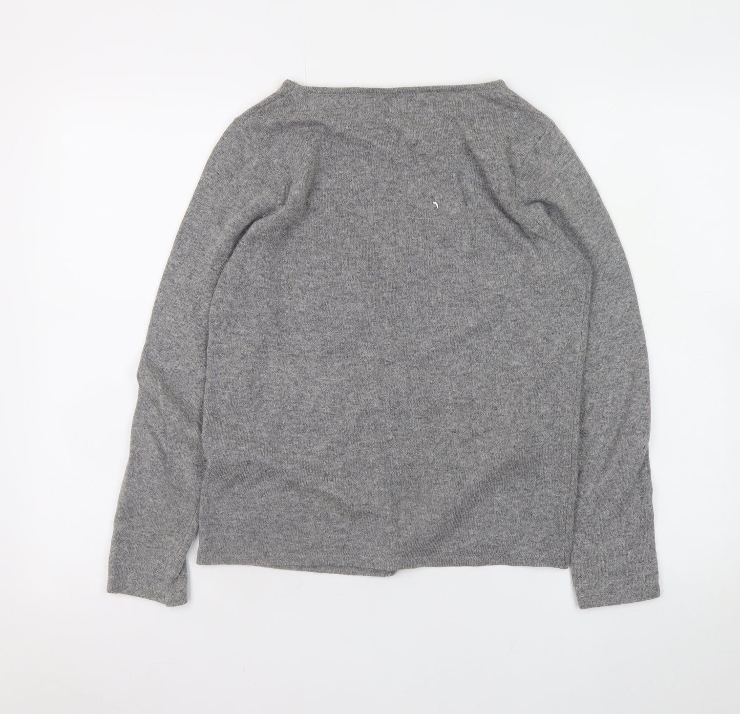 Bartolini Womens Grey Merino Wool Blend Beaded Pullover Jumper Size S