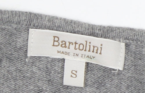 Bartolini Womens Grey Merino Wool Blend Beaded Pullover Jumper Size S