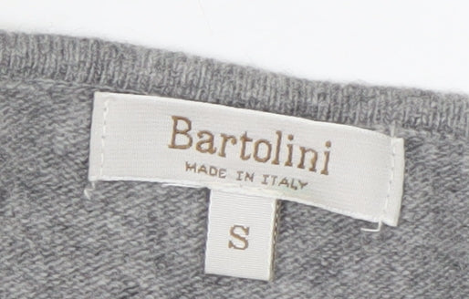Bartolini Womens Grey Merino Wool Blend Beaded Pullover Jumper Size S