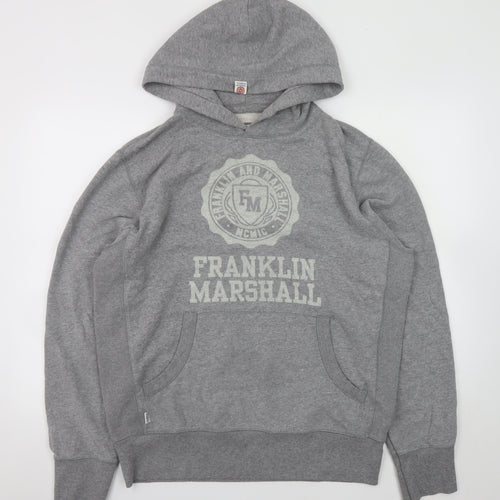 Franklin & Marshall Men’s Grey 2XL Pullover Hoodie with Logo