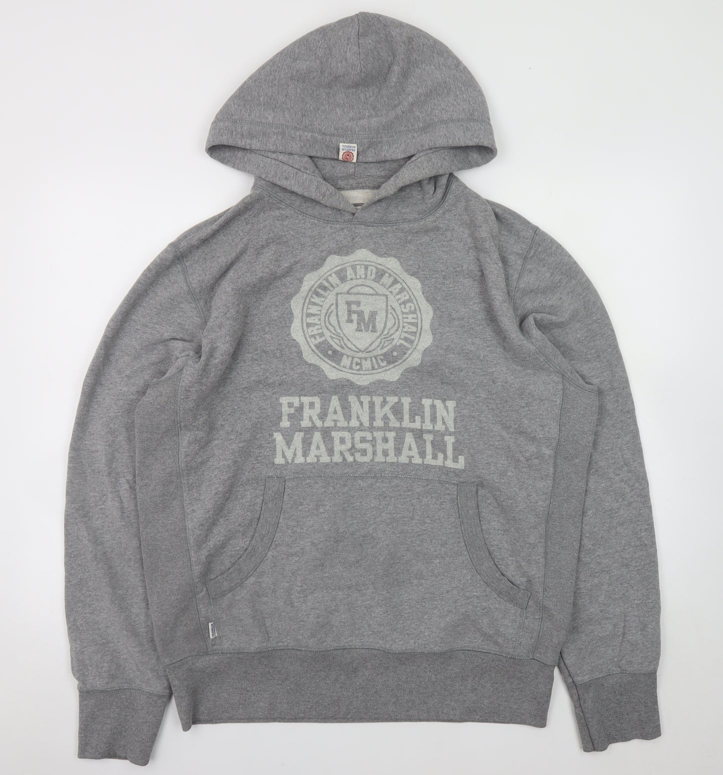 Franklin & Marshall Men’s Grey 2XL Pullover Hoodie with Logo