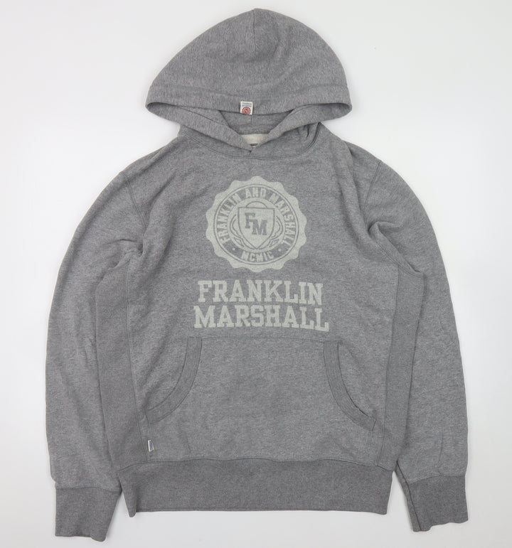 Franklin & Marshall Men’s Grey 2XL Pullover Hoodie with Logo