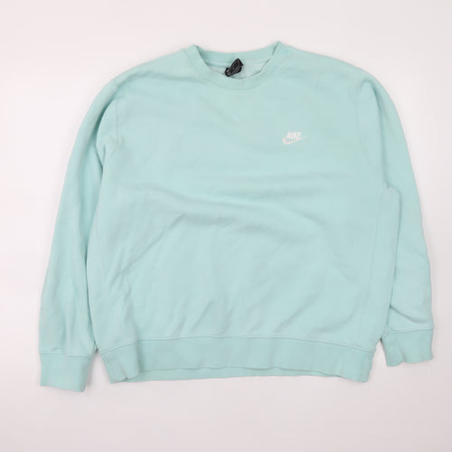 Nike Women Mint Green Crew Neck Pullover Sweatshirt Size M