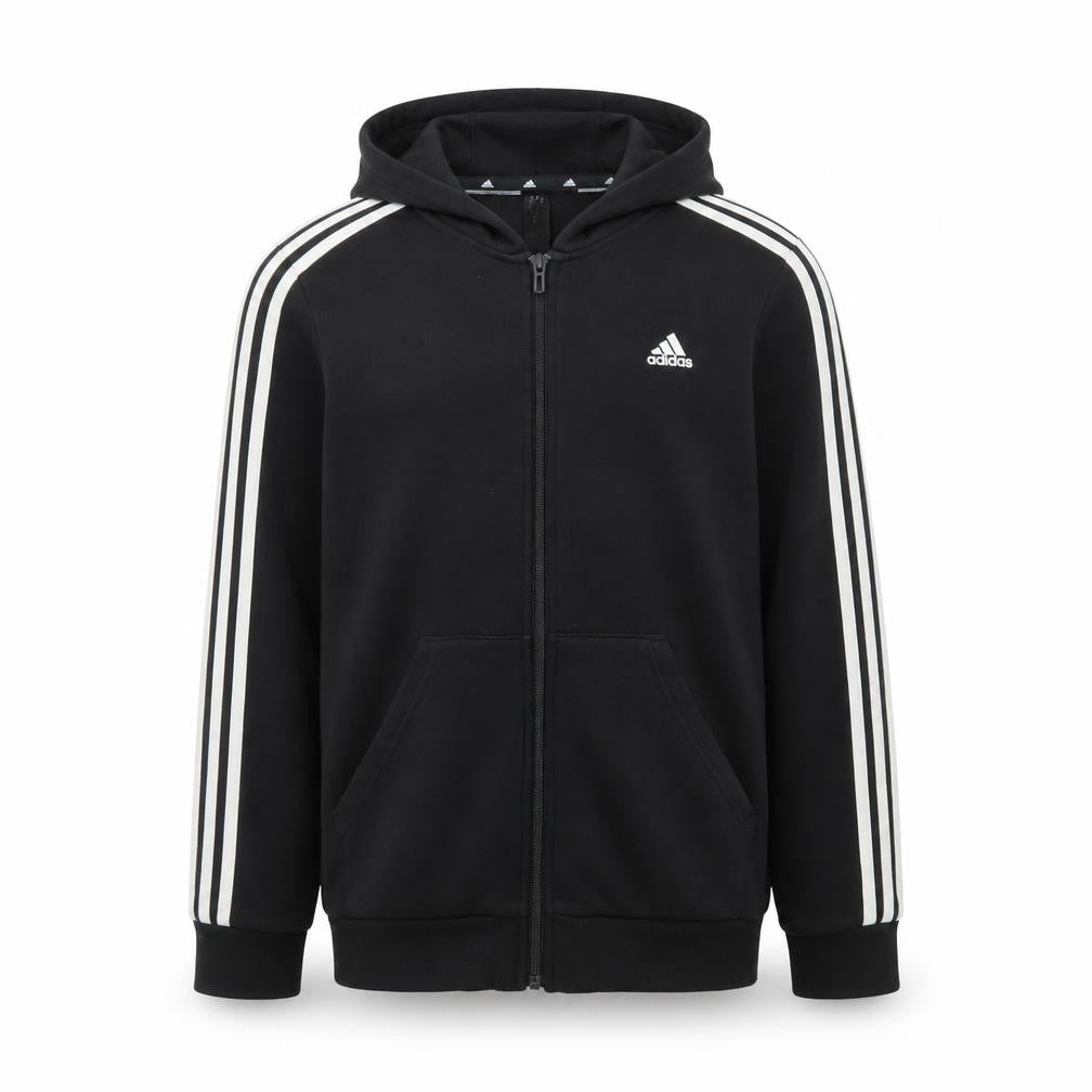 Adidas Boys Black Full Zip Hoodie 13-14 Years Fleece Sportswear