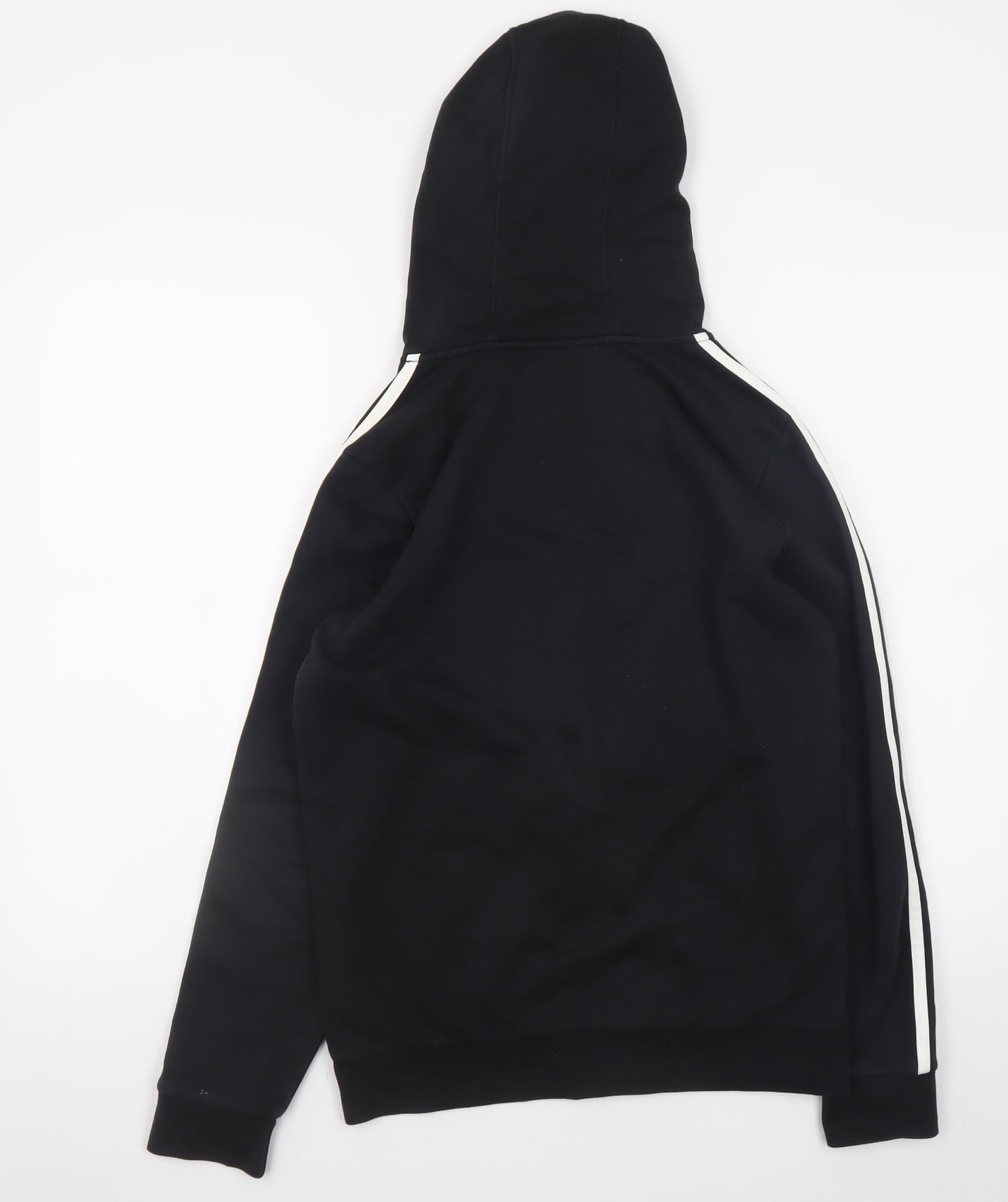Adidas Boys Black Full Zip Hoodie 13-14 Years Fleece Sportswear