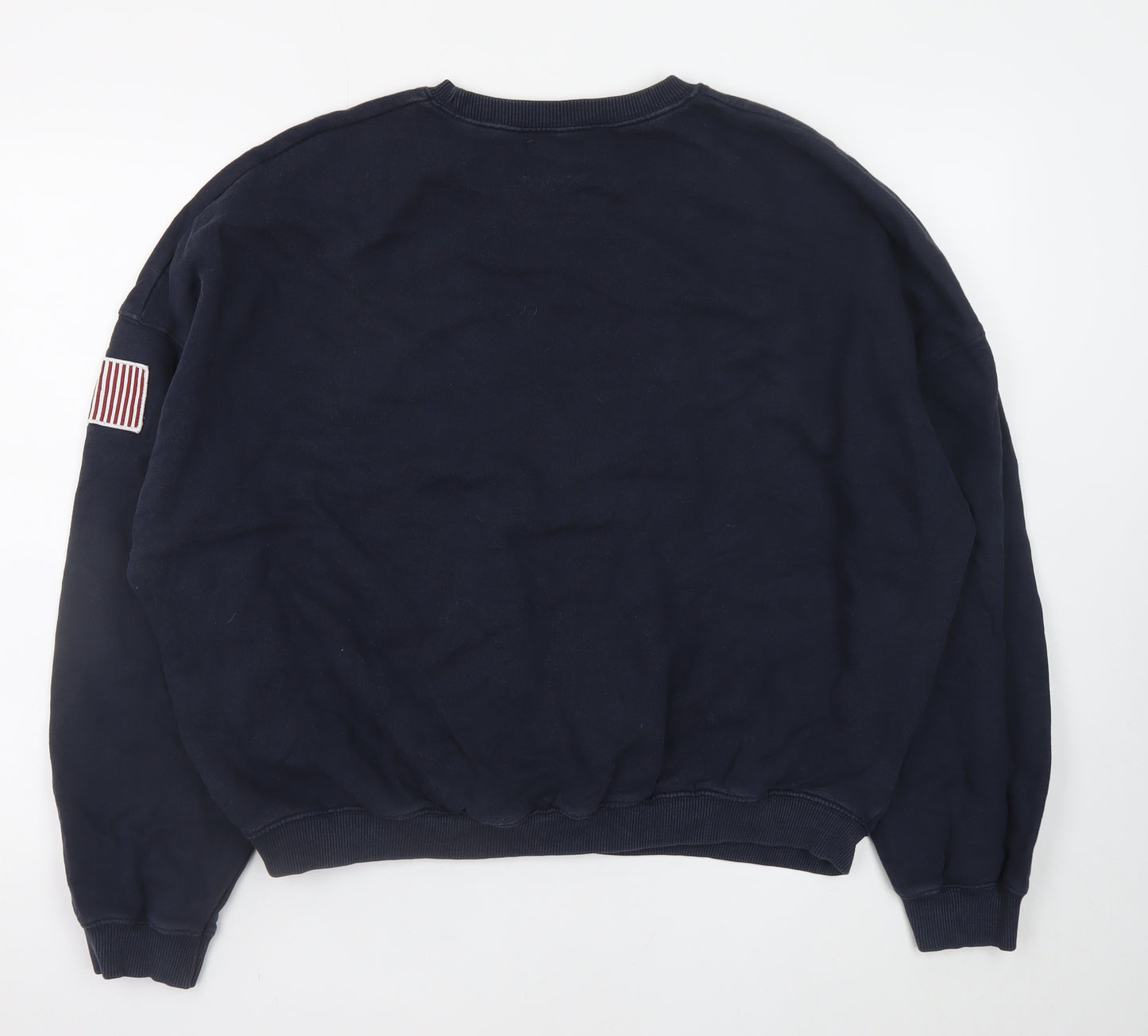 Pull & Bear Womens Navy Always Tired Sweatshirt Size 12 L Cotton Blend