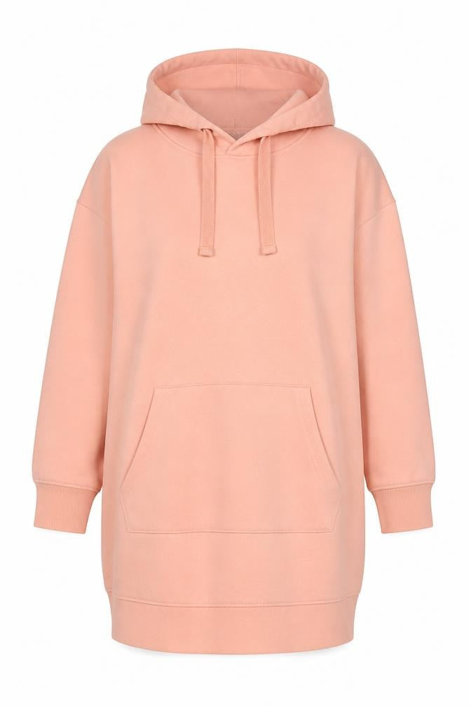 City Comfort Womens Pink Pullover Hoodie L Soft Fleece Tunic