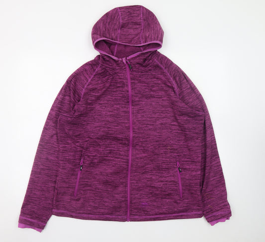 Trespass Women’s Purple Full Zip Hooded Sweatshirt UK 18 XXL Polyester
