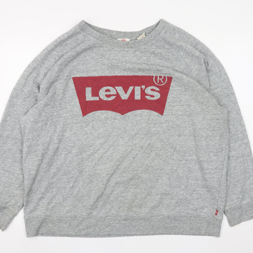 Levi's Men's Grey 3XL Graphic Logo Pullover Sweatshirt