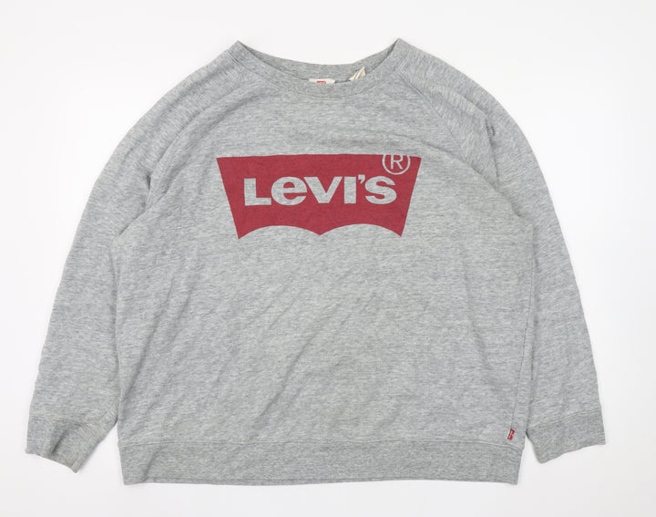 Levi's Men's Grey 3XL Graphic Logo Pullover Sweatshirt
