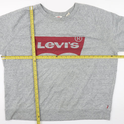 Levi's Men's Grey 3XL Graphic Logo Pullover Sweatshirt