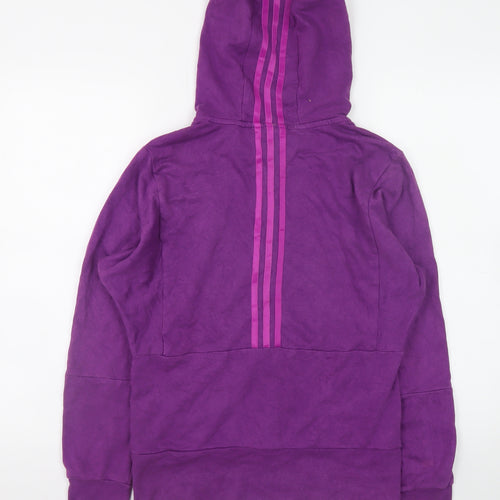Adidas Girls Purple Full Zip Hoodie 13-14 Years Sports Hooded Sweatshirt
