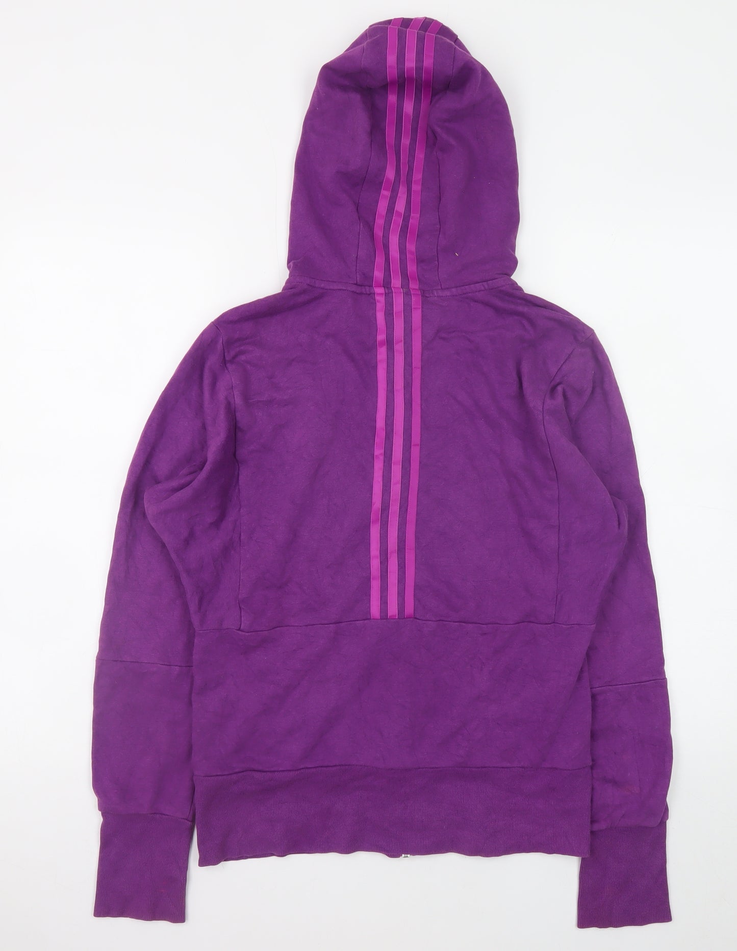 Adidas Girls Purple Full Zip Hoodie 13-14 Years Sports Hooded Sweatshirt