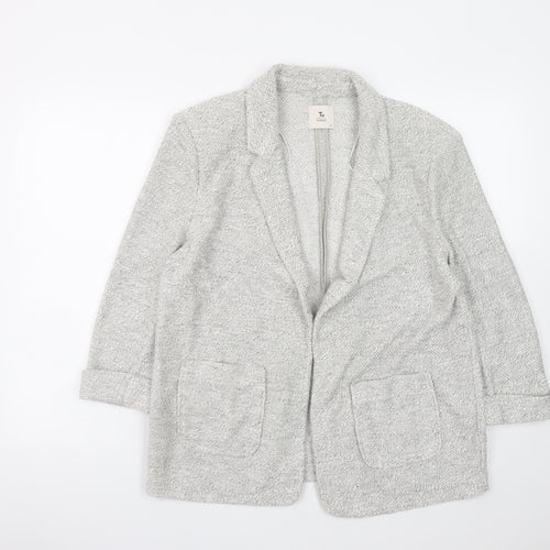 Tu Women Grey Cardigan Knit Long Sleeve Size 14