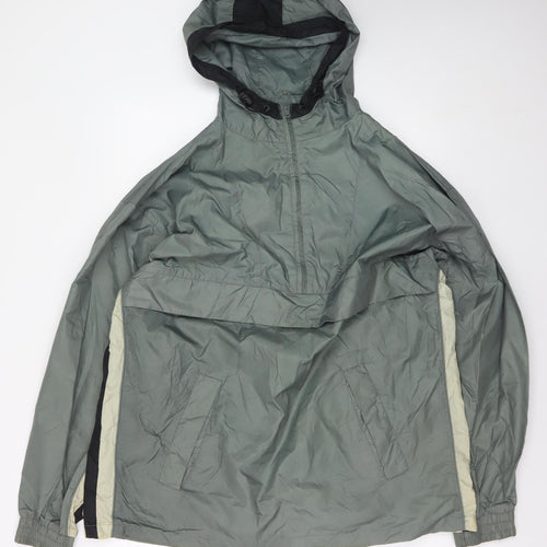 St. Bernard Men's Green L Windbreaker Hooded Lightweight Jacket