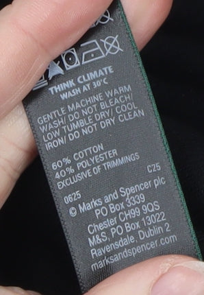 Marks and Spencer Women Black Size 8 Shift Jersey Long Sleeve Dress