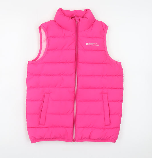 Mountain Warehouse Girls Pink Puffer Waistcoat 9-10 Years Lightweight Gilet
