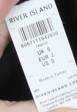 River Island Women Black Size 8 Embellished Eagle Sweatshirt