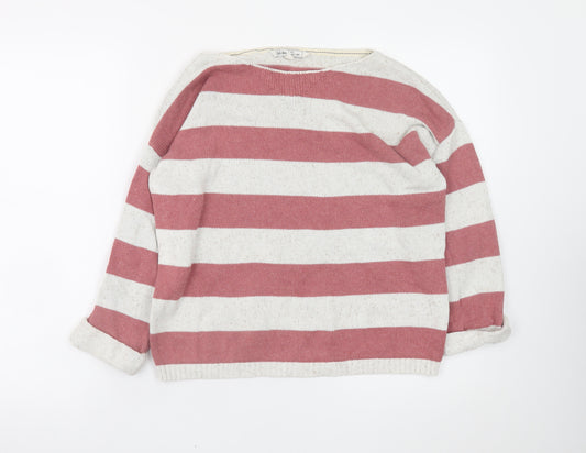 Fat Face Womens Multicoloured Stripe Cotton Wool Jumper Size 10