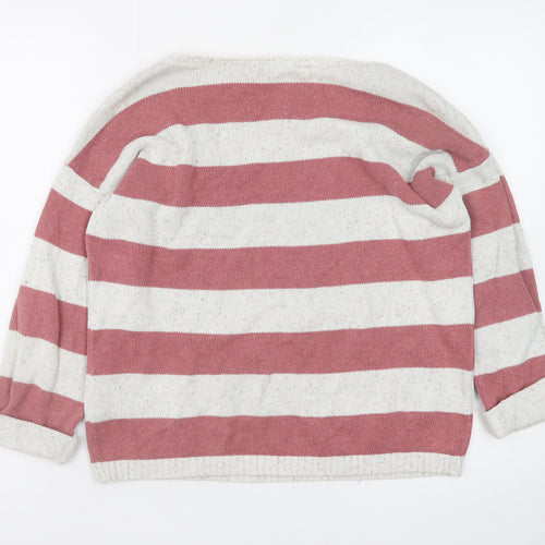Fat Face Womens Multicoloured Stripe Cotton Wool Jumper Size 10