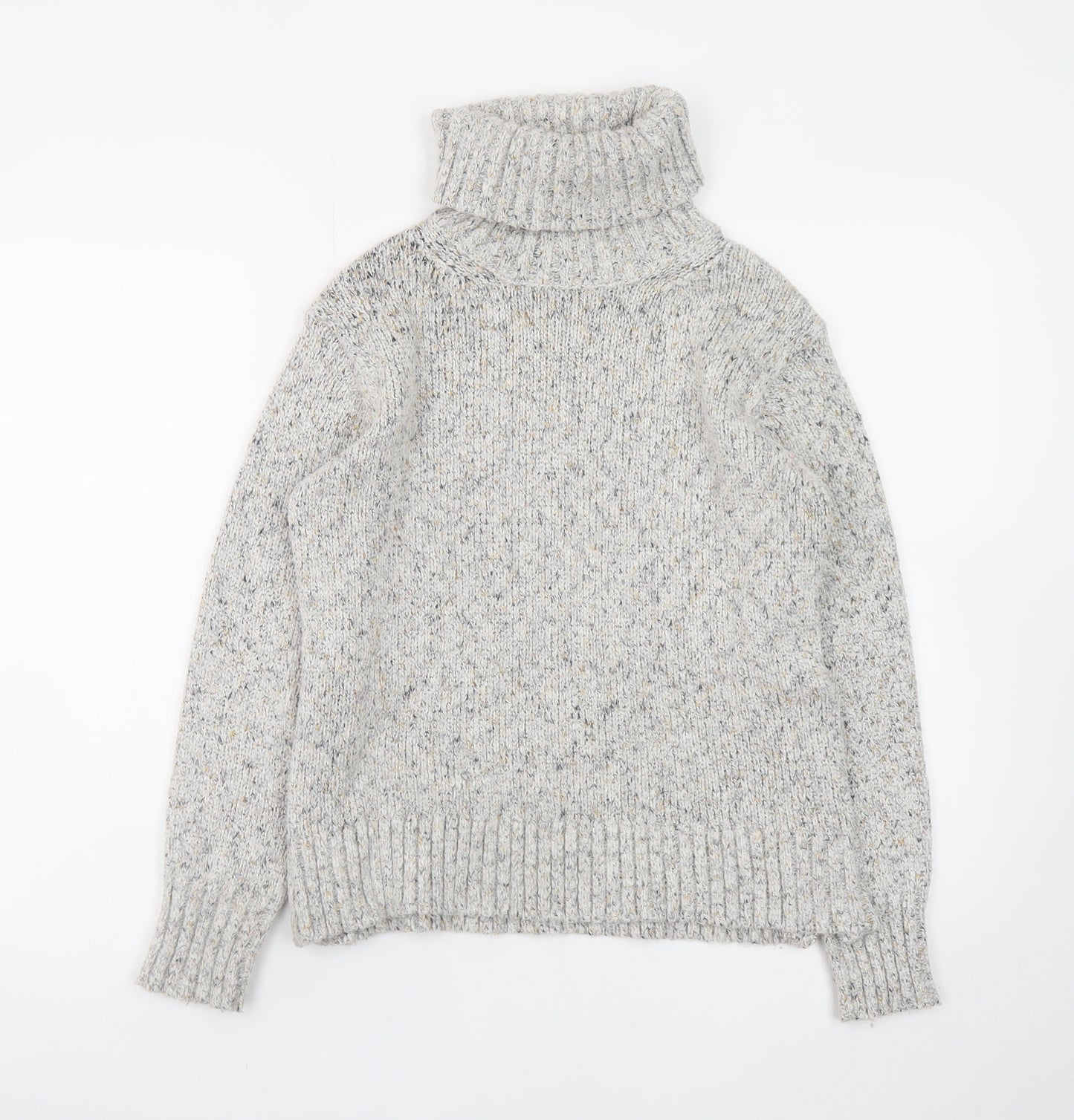 Great Plains Women’s Grey Roll Neck Chunky Knit Jumper UK 8