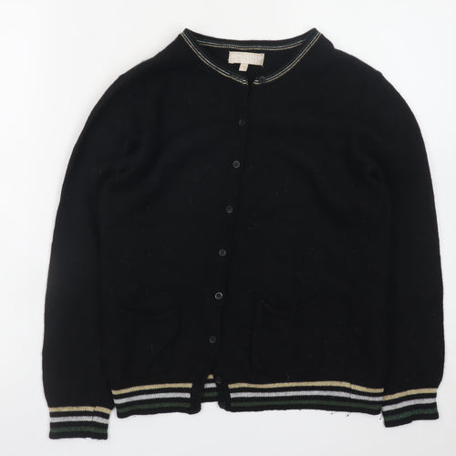 Benedetta B Women's Black Wool Button Cardigan Size L