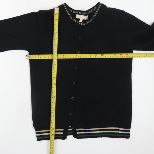 Benedetta B Women's Black Wool Button Cardigan Size L