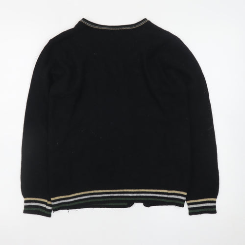 Benedetta B Women's Black Wool Button Cardigan Size L
