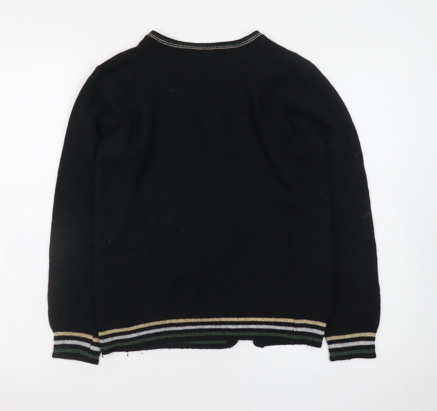 Benedetta B Women's Black Wool Button Cardigan Size L