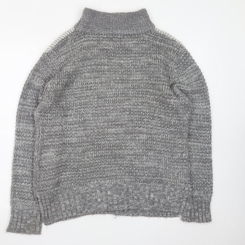 Cotton Traders Womens Grey Roll Neck Chunky Knit Jumper Size 14