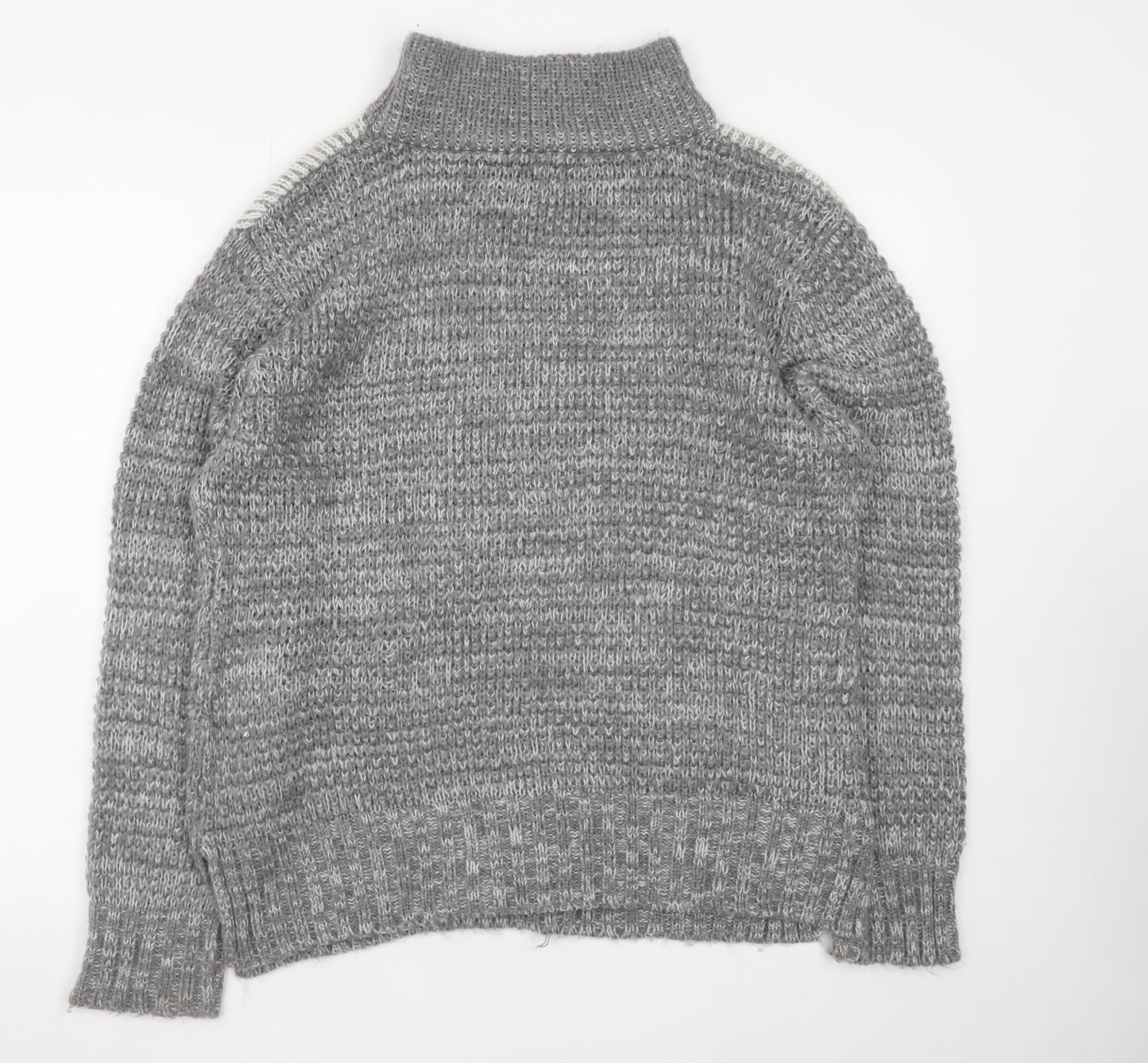 Cotton Traders Womens Grey Roll Neck Chunky Knit Jumper Size 14
