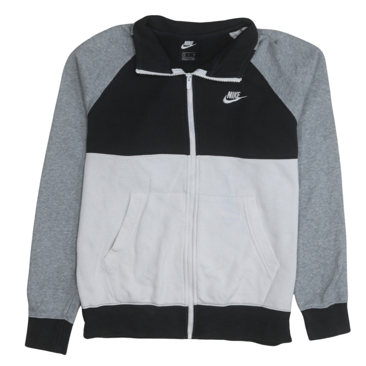 Nike Men's Black Grey White 2XL Colourblock Track Jacket