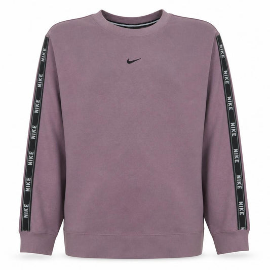 Front view of Nike Men's Purple Crew Neck Logo Sweatshirt, size S, Regular Fit