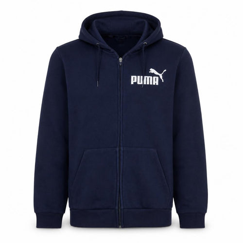 Puma Men's Blue Full Zip Hoodie Size L Sportswear Fleece