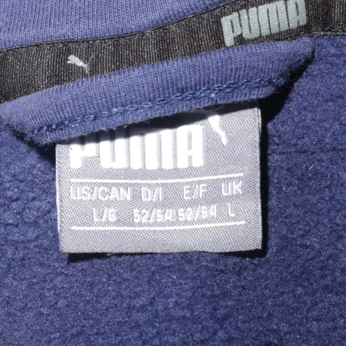 Puma Men's Blue Full Zip Hoodie Size L Sportswear Fleece